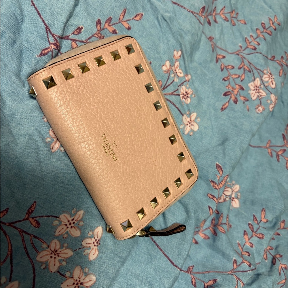 Authentic Valentino Studded Pink Leather Wallet